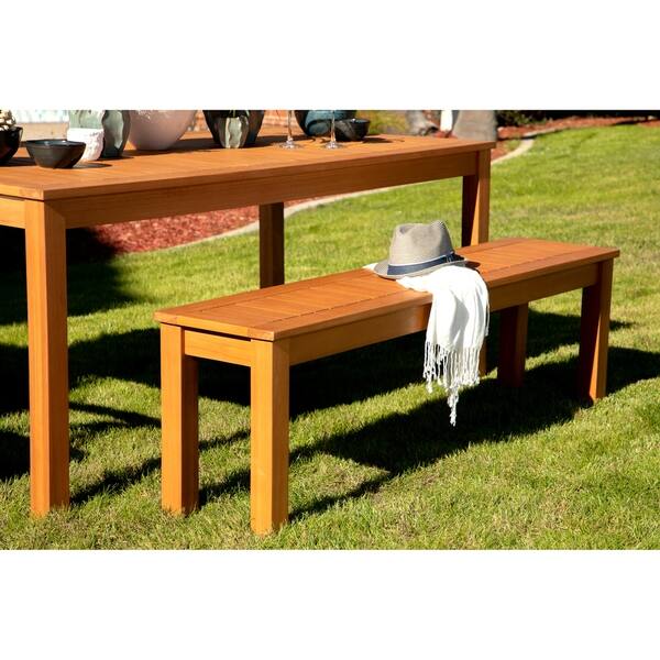 Shop Havenside Home Oarcha Natural Wood Outdoor Bench Free