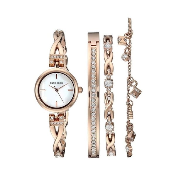 anne klein gold watch with swarovski crystals