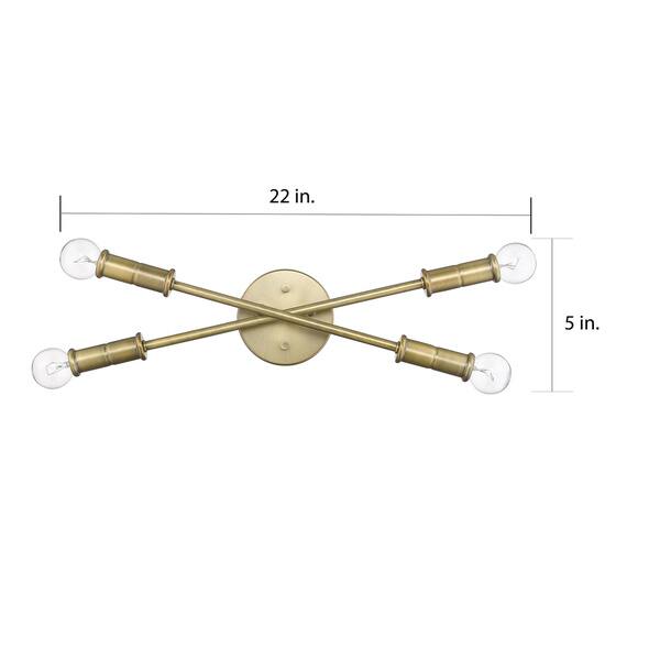 Carson Carrington Taringstorp Small Antique Brass Bulb Vanity or Sconce