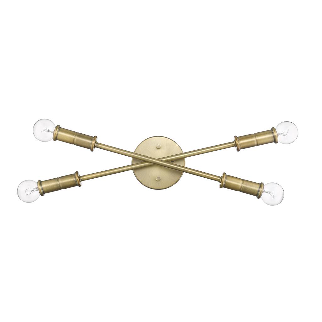 Carson Carrington Taringstorp Small Antique Brass Bulb Vanity or Sconce Mirror Light