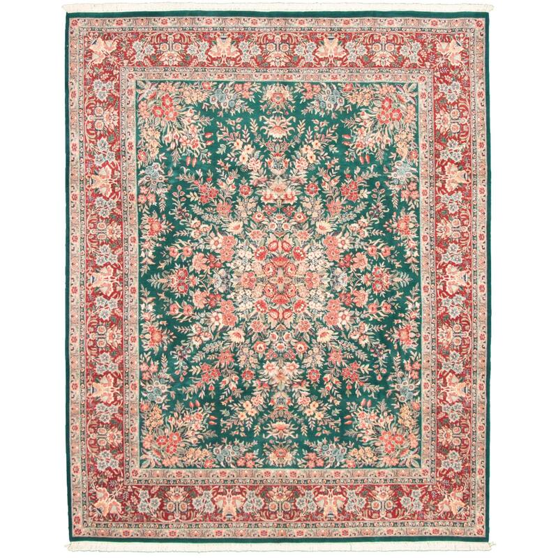 Handknotted Pako Persian Green Wool Rug 8'1" x 10'5"/8'1 x 10'5 On