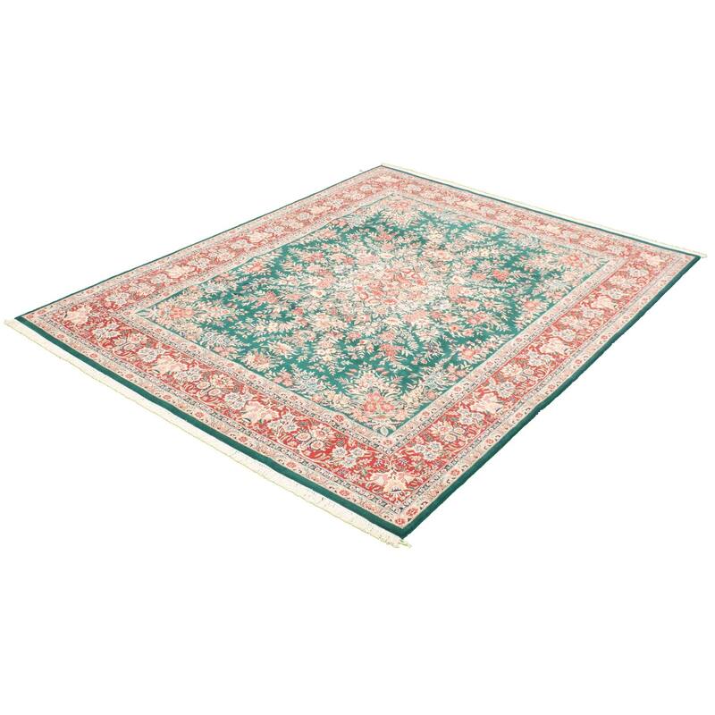 Handknotted Pako Persian Green Wool Rug 8'1" x 10'5"/8'1 x 10'5 On