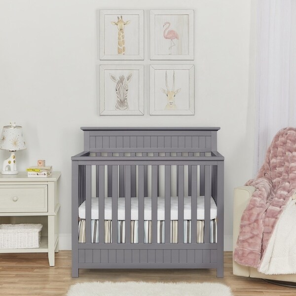 mini grey crib
