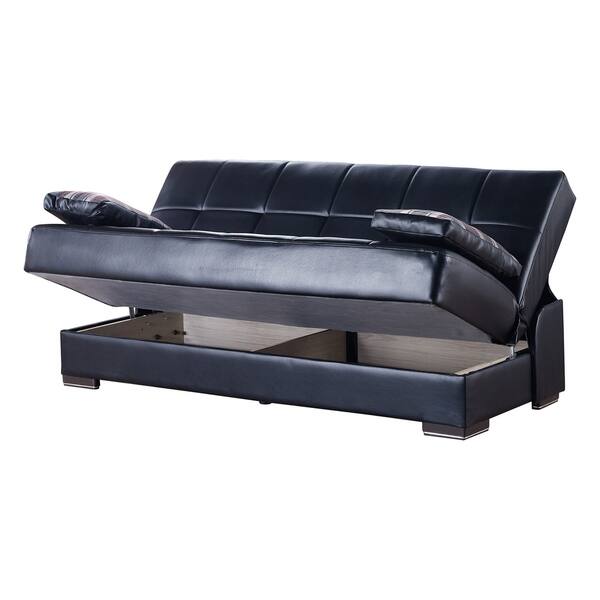 Shop Soho Armless Leatherette Sleeper Sofa Bed With Storage Shop Soho Armless Leatherette Sleeper Sofa Bed With Storage