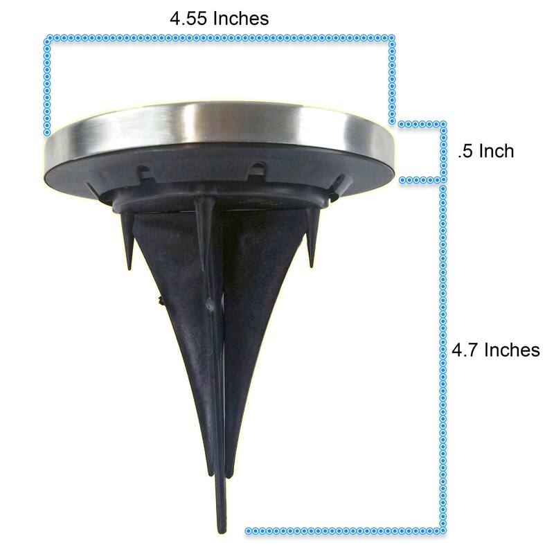 Solar Powered Disk Path Ground Lights 8 Ultra Bright LED's With Light Diffusing Lens - Outdoor/Indoor IP65 Waterproof - 4 Pack
