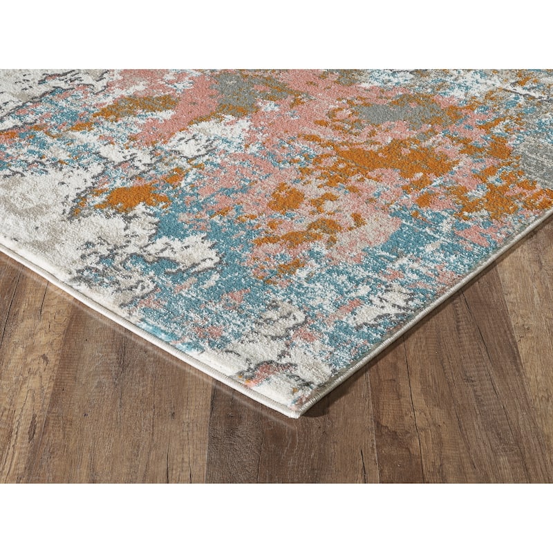Copper Grove Toldsdorf Distressed Blue and Burnt Orange Area Rug