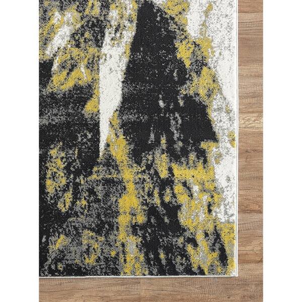 Grey & Yellow Abstract Art Area Rug Contemporary Style Abani Rugs Laguna Collection Modern 4' x 6' Rectangle Accent Rug Grey & Yellow Abstract Art Area Rug Contemporary Style Abani Rugs Laguna Collection Modern 4' x 6' Rectangle Accent Rug