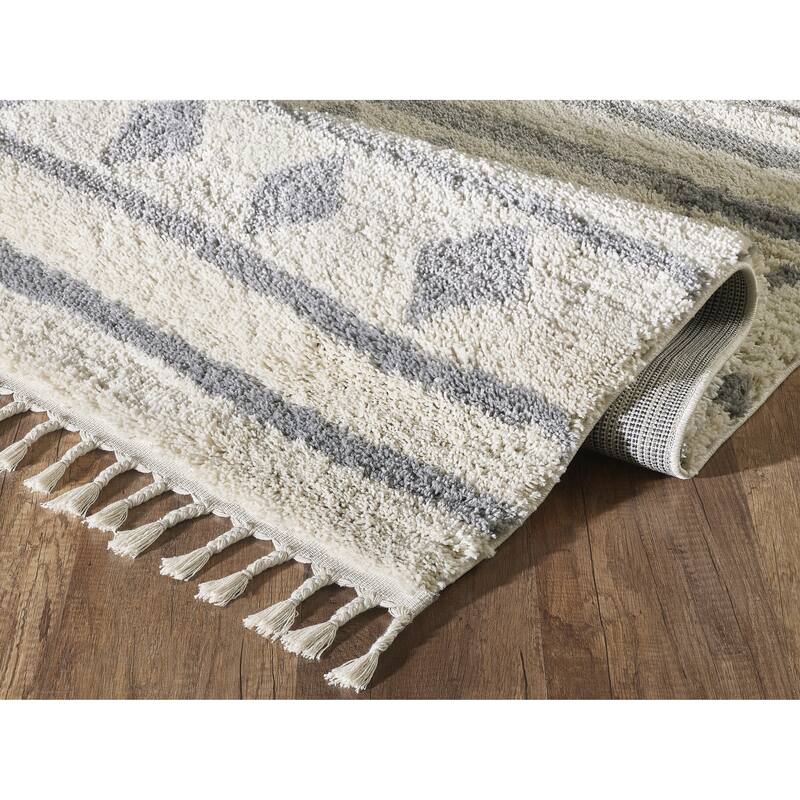 Abani Willow Tribal Rectangle Moroccan Nomadic Ivory Area Rug