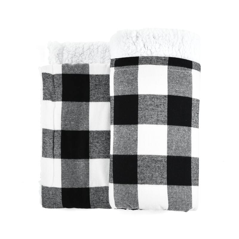 Lush Decor Woven Buffalo Check Box-Throw-Dec Pillow 3 Piece Gift Set