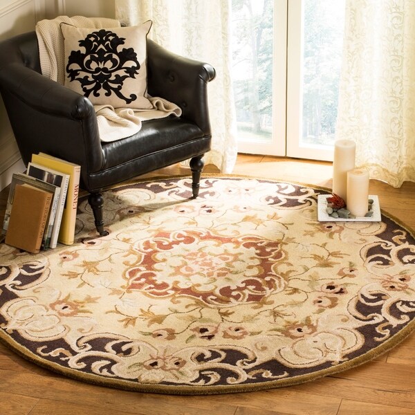 Safavieh Handmade Classic Juliette Gold Wool Rug (3'6 Round) - 3'6 Round