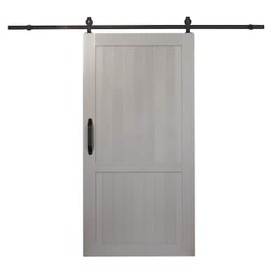 Millbrooke PVC 42-inch x 84-inch H-style Barn Door Kit Satin Silver