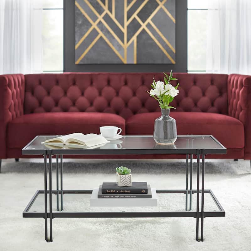 Lifestorey Folio Metal and Glass Coffee Table