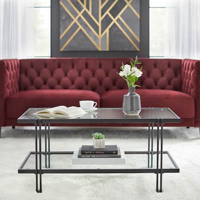 Lifestorey Folio Metal and Glass Coffee Table