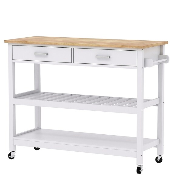 Shop Clevr Rolling Kitchen Cart Island Trolley with ...