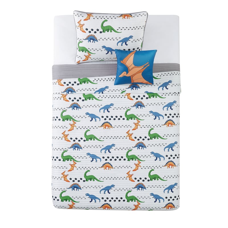 My World Dino Tracks 4 Piece Quilt Set