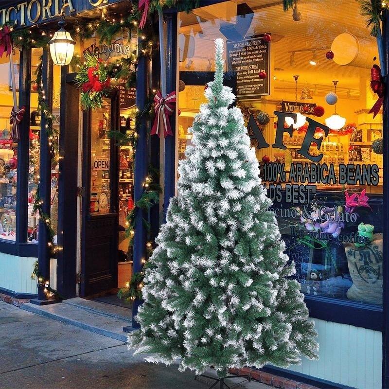 7FT 870 Branches Spray White PVC Artificial Christmas Tree Christmas Home Decorations