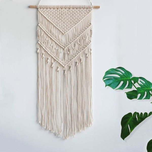 Macrame Wall Hanging Handwoven Cotton Rope Tapestry Home Decoration 