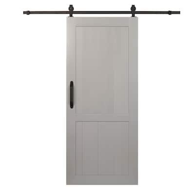 Millbrooke PVC 36-inch x 84-inch H-style Barn Door Kit Satin Silver