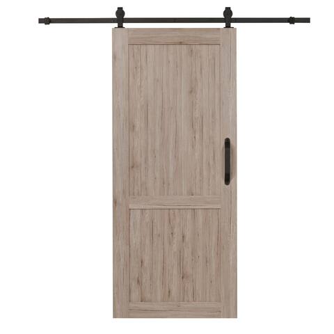 Millbrooke PVC 36-inch x 84-inch H-style Barn Door Kit Driftwood
