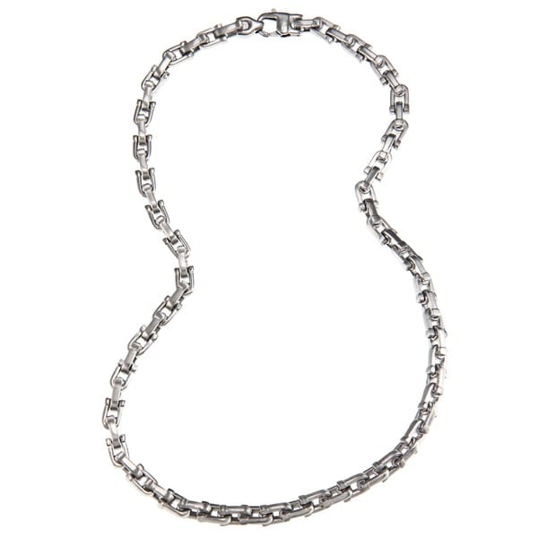 Shop Men's Stainless Steel 8mm Heavy Link Chain Necklace (24-inch ...