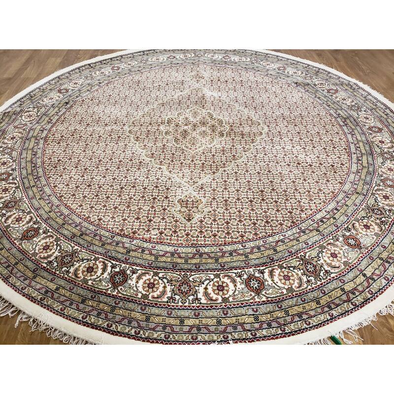 FineRugCollection One-of-A-Kind Fine Tabriz W/Silk Round Rug - 9'10" x 9'10"