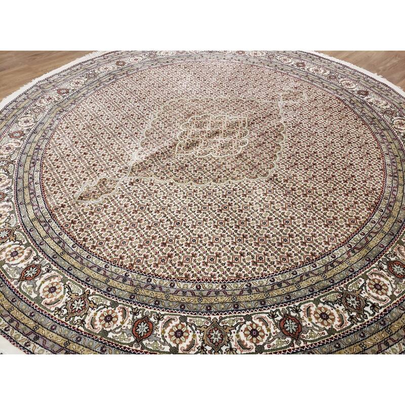 FineRugCollection One-of-A-Kind Fine Tabriz W/Silk Round Rug - 9'10" x 9'10"