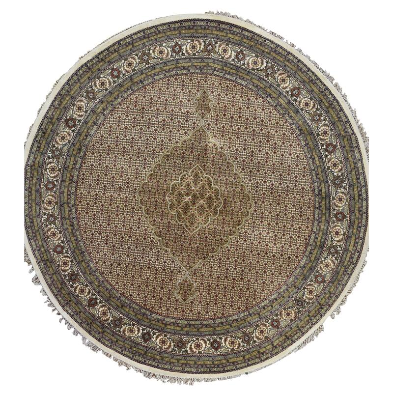 FineRugCollection One-of-A-Kind Fine Tabriz W/Silk Round Rug - 9'10" x 9'10"
