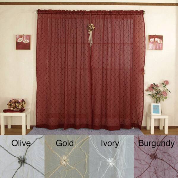 Shop Aurora Home Diamond Embroidered 84 Inch Elegant Sheer
