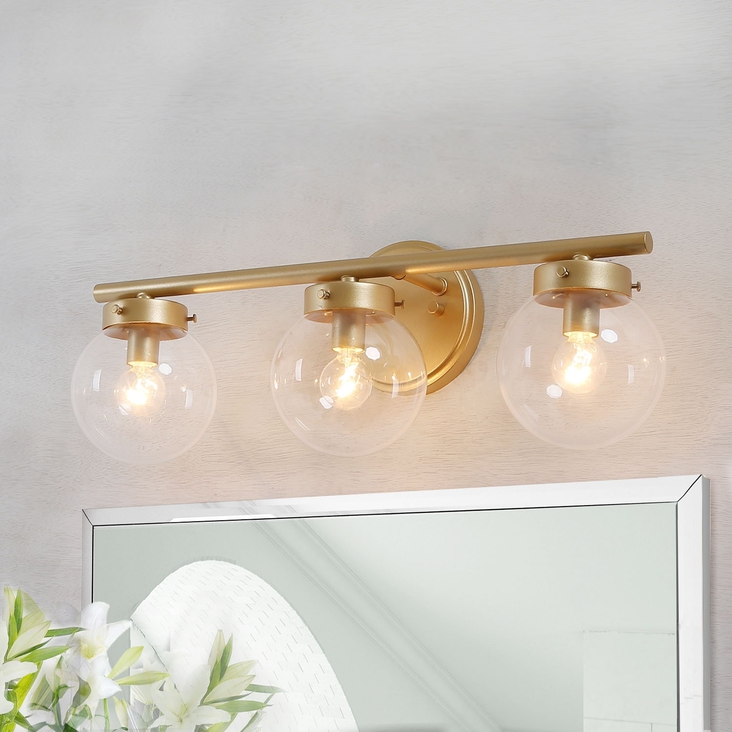 Shop Modern 3 Lights Bathroom Vanity Lighting Golden Wall Sconce For Powder Room L19 5 X W6 X H7 5 On Sale Overstock 29963558