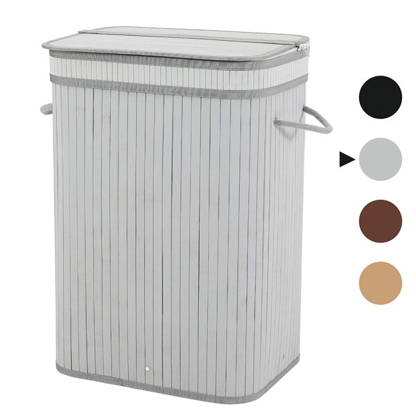 rectangular laundry hamper with lid