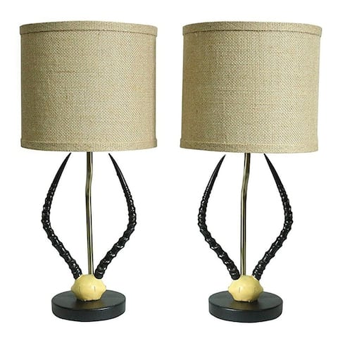 Set of 2 Cody Horn Table Lamps, 17 inch Tall