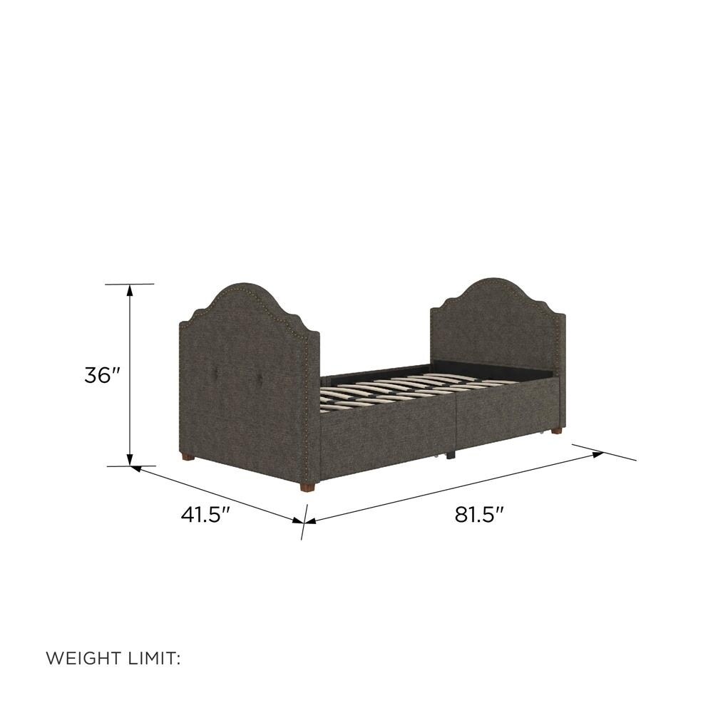 Novogratz boutique emma upholstered daybed with drawers discount