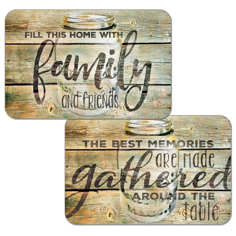 Reversible Wipe-clean Plastic Placemats Set of 4 - Family Time