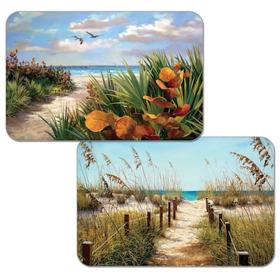 Reversible Wipe-clean Plastic Placemats Set of 4 - Path to the Ocean