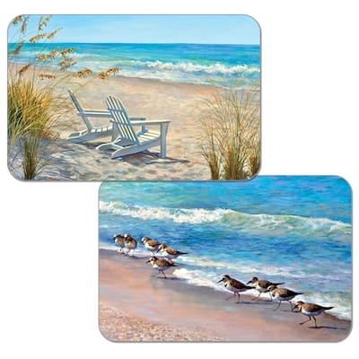 Reversible Wipe-clean Plastic Placemats Set of 4 - Ocean View