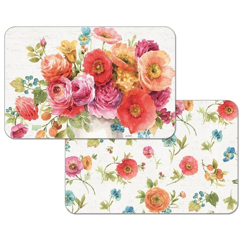 Reversible Wipe-clean Plastic Placemats Set of 4 - Country Fresh