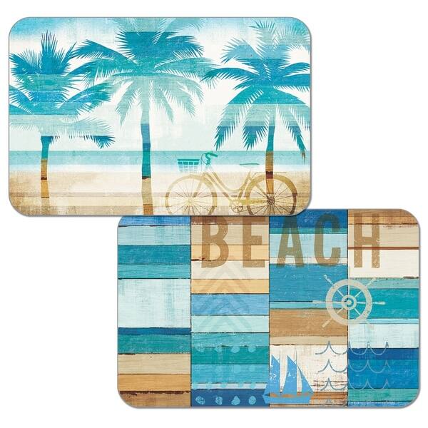 Reversible Wipeclean Plastic Placemats Set of 4 Beachscapes Bed