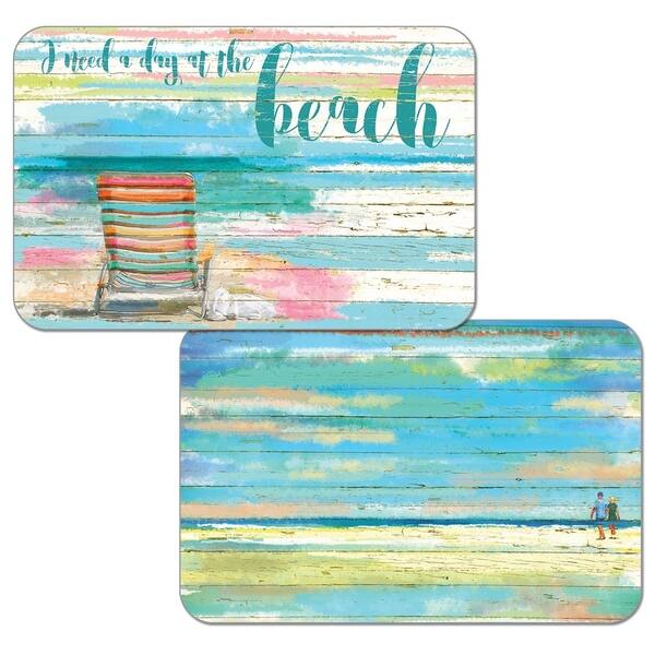 Reversible Wipeclean Plastic Placemats Set of 4 Beach Daze Bed