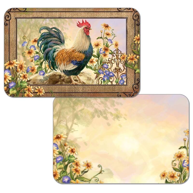 Reversible Wipe-clean Plastic Placemats Set of 4 - Country Charm
