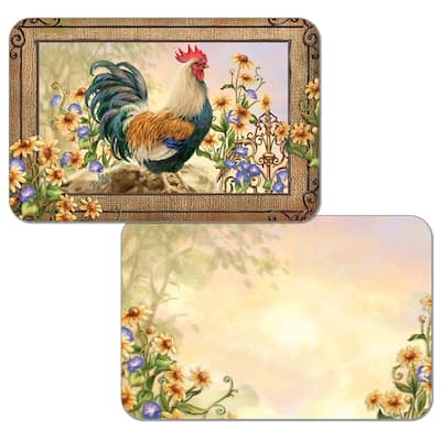 Reversible Wipe-clean Plastic Placemats Set of 4 - Country Charm