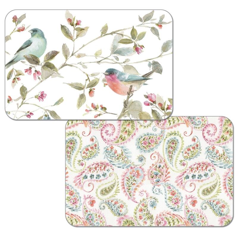 Reversible Wipe-clean Plastic Placemats Set of 4 - Beautiful Romance