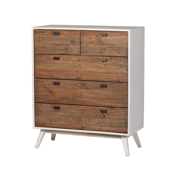 Shop Carson Carrington Ullekaly Farmhouse White Tallboy Dresser