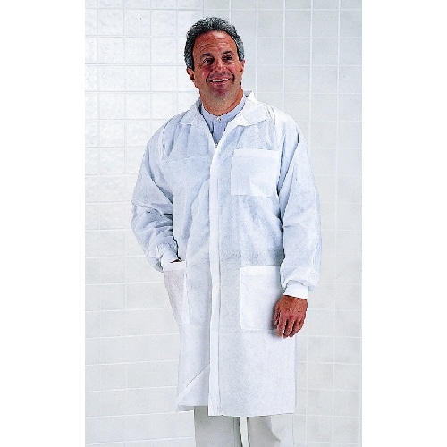 Medline White SMS Disposable Lab Coat   Small (Case of 30)   