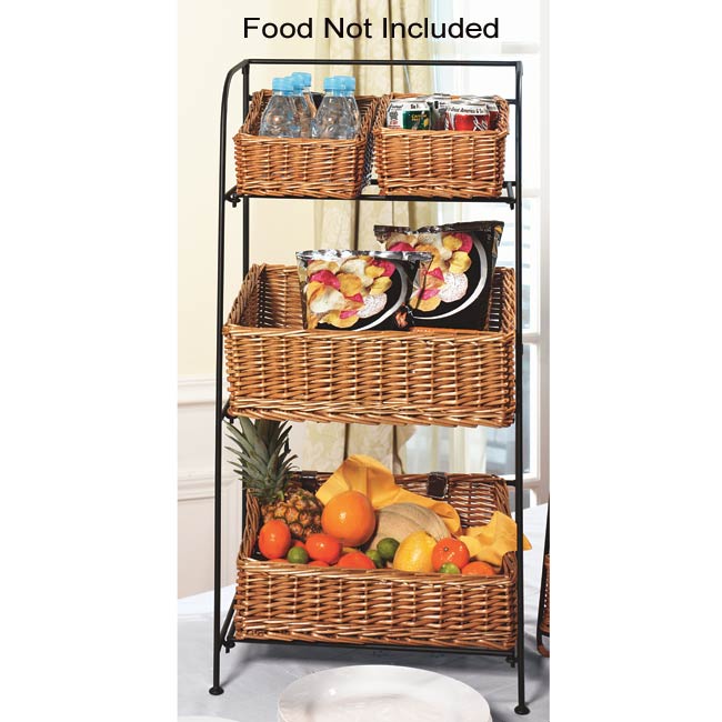 Sterno 35.5 in High 3 tier Willow & Iron Display Rack (case of 2 