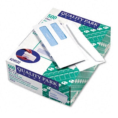 Double Window Envelopes For Checks  Size #8 5/8 (box Of 500)