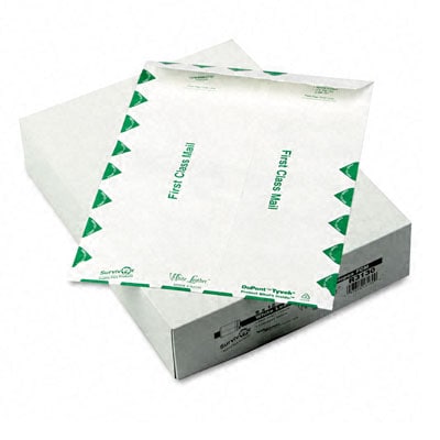 Tear resistant Dupont White Leather Tyvek Envelopes  100 Per Box