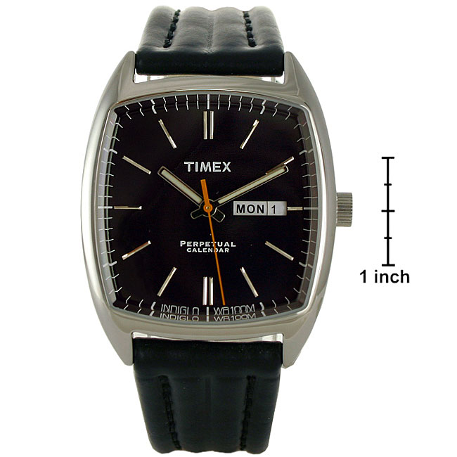 Timex Perpetual Calendar Men's Black Strap Watch Free Shipping On