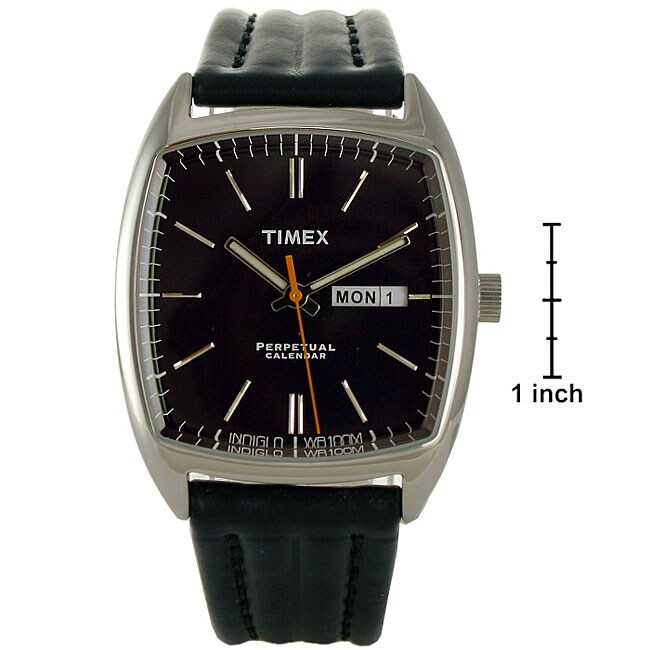 Timex Perpetual Calendar Men s Black Strap Watch Free Shipping On 