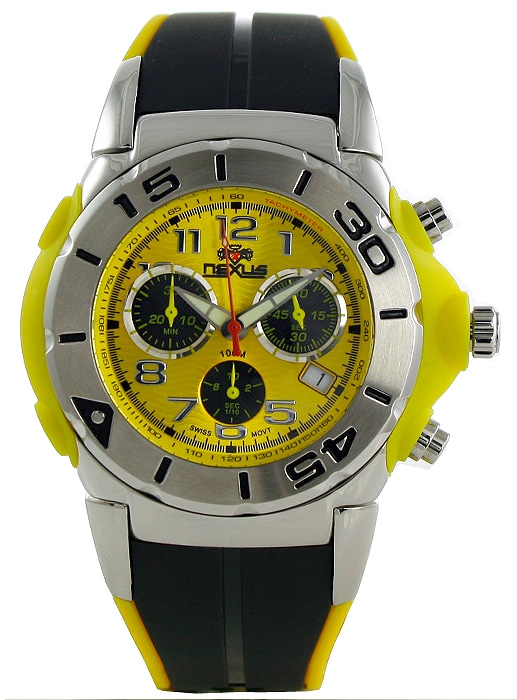 Nexus Mens Chronograph Yellow Dial Watch  