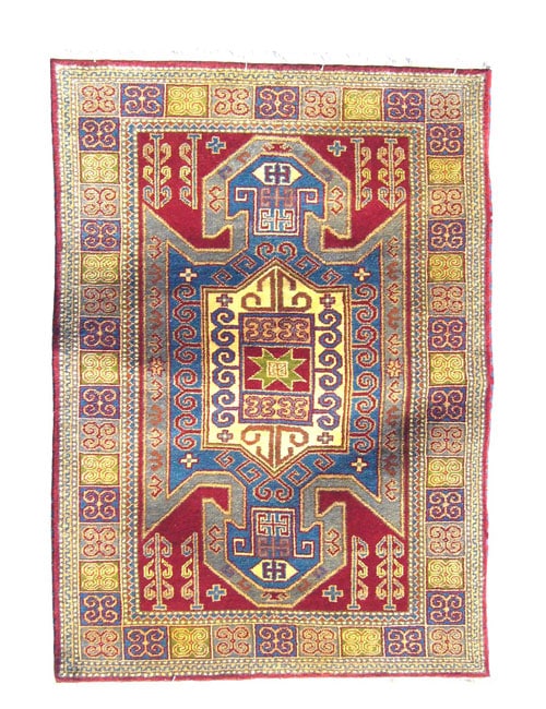 Indo Kazak Hand knotted Red/Gold Rug (5 x 7)  